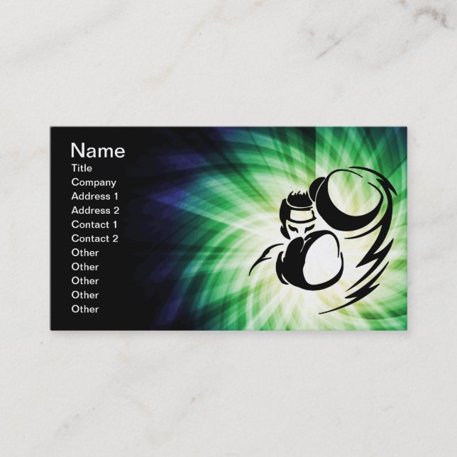 Cool Green Boxer Business Card (Front)