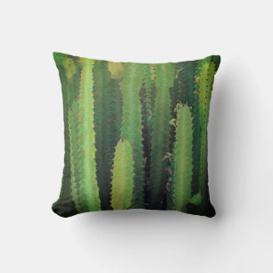 cool green cactus art nature design cushion