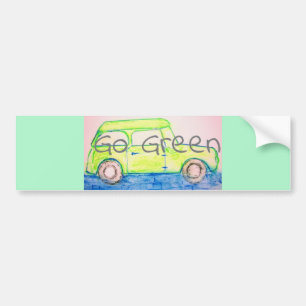 Cool Green Car go green Bumper Sticker