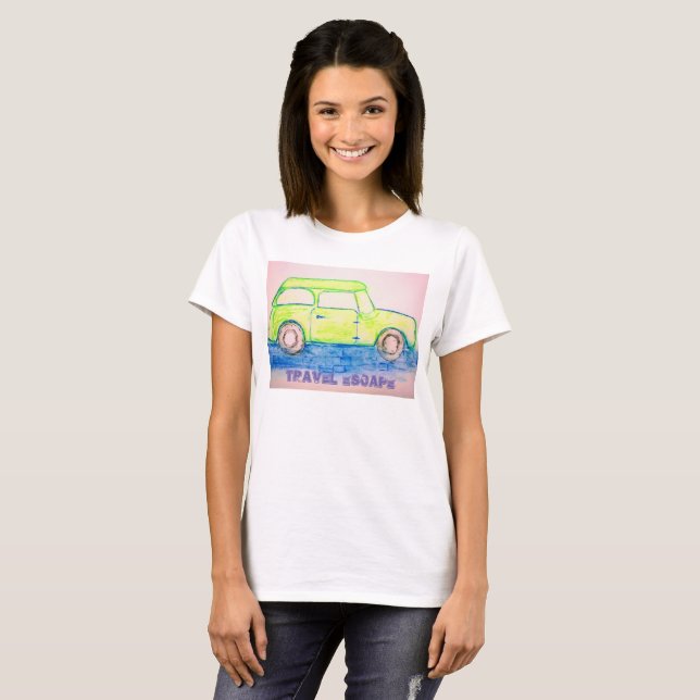 Cool Green Car travel escape T-Shirt (Front Full)