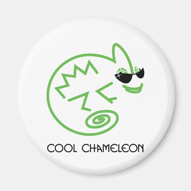 Cool Green Chameleon Magnet (Front)