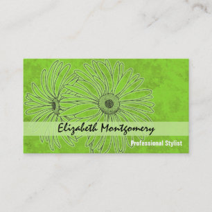 Cool Green Daisy Stylist Appointment Business Card