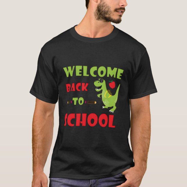 Cool Green Dinosaur Dino Going Back To School Kind T-Shirt (Front)