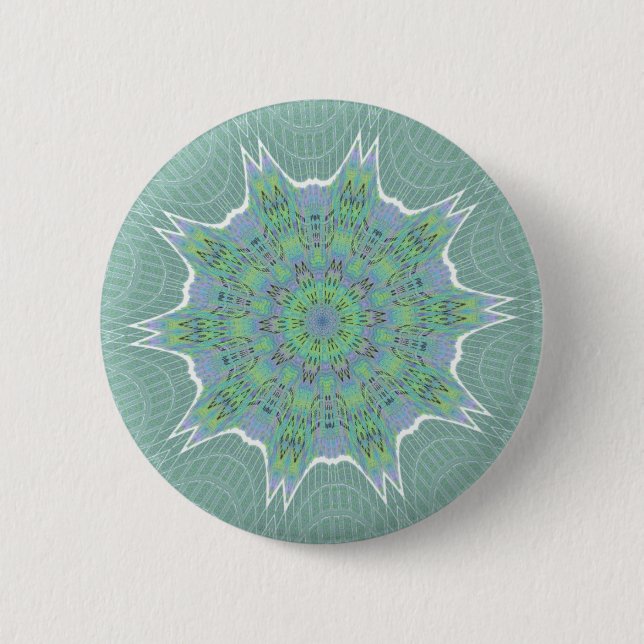 Cool Green Floral pattern 6 Cm Round Badge (Front)