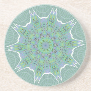 Cool Green Floral pattern Coaster