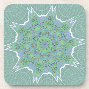 Cool Green Floral pattern Coaster