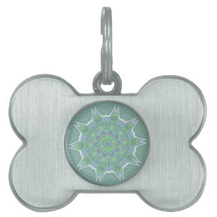 Cool Green Floral pattern Pet Tag