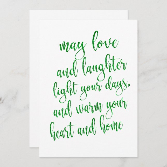 Cool Green Glitter St Patrick's Day Party Invitation (Front/Back)