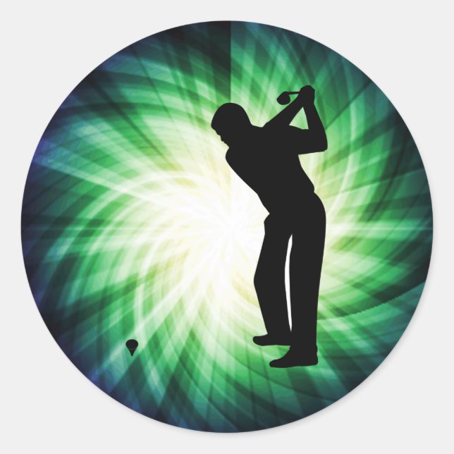 Cool Green Golf Classic Round Sticker (Front)