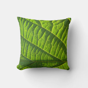 Cool Green Leaf Pattern Cushion
