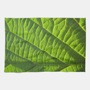 Cool Green Leaf Pattern Tea Towel