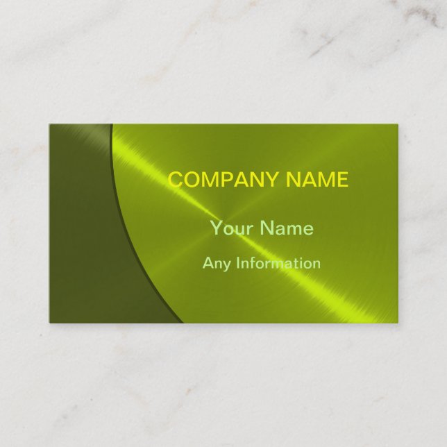 Cool Green Luxury Metal Business Cards (Front)