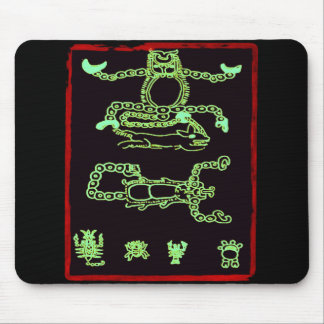 Cool Green Mayan Design Mouse Mat