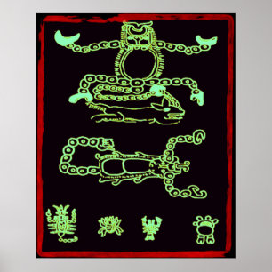 Cool Green Mayan Design Poster
