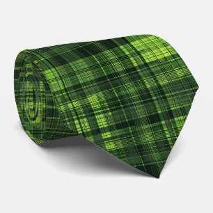 Cool green plaid tiled pattern  tie