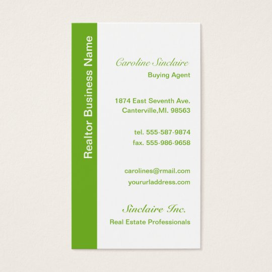 Cool Green Realtor Business Cards