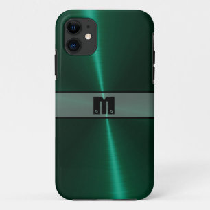 Cool Green Shiny Stainless Steel Metal 14 iPhone 11 Case