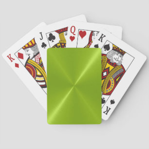 Cool Green Stainless Shiny Metallic Playing Cards