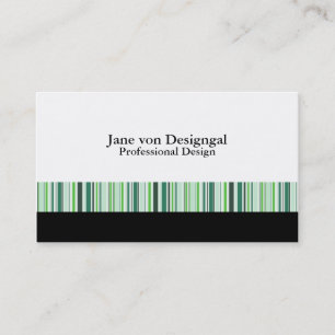 Cool Green Stripes Business Card