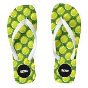Cool Green Tennis Pattern Sport Gift Flip Flops
