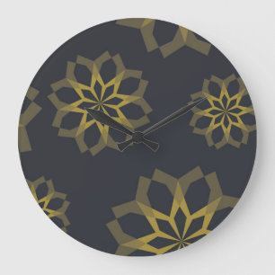 Cool, green, unique, modern trendy flower abstract large clock