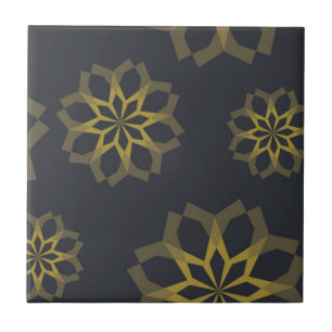 Cool, green, unique, modern trendy flower abstract tile