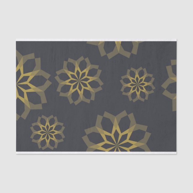 Cool, green, unique, modern trendy flower abstract tissue paper (Front)