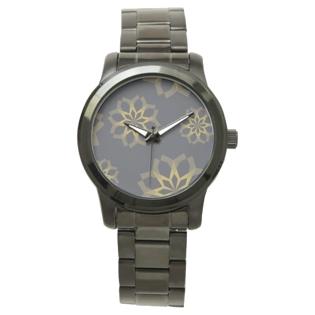 Cool, green, unique, modern trendy flower abstract watch (Front)