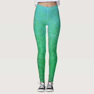 Cool Green Variations with Gradient Leggings