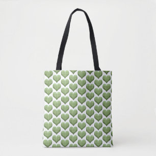 Cool Green White Hearts St.Patrick's Day Holiday  Tote Bag