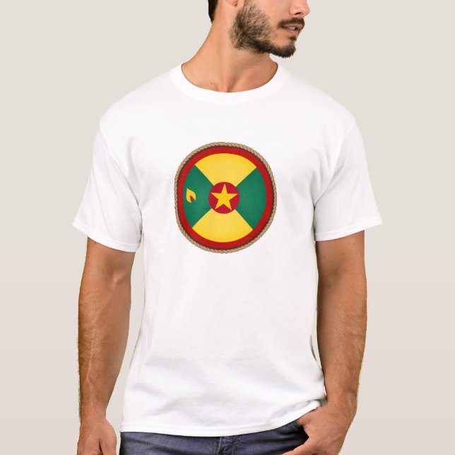 Cool Grenada Flag Seal T-Shirt (Front)