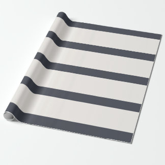 Cool Grey and White Pencil Stripes Wrapping Paper