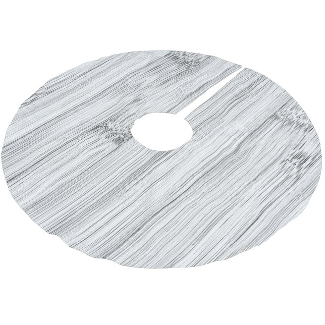 Cool grey bamboo wood print brushed polyester tree skirt (Angled)
