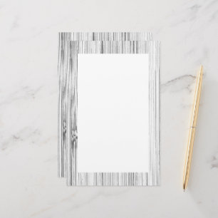 Cool grey bamboo wood print stationery