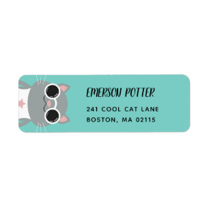 Cool Grey Cat   Turquoise