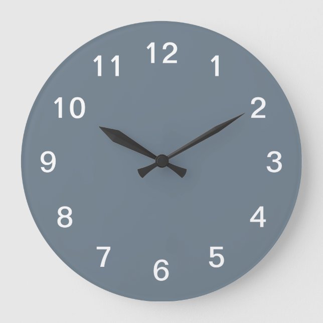 Cool Grey Minimalist Acrylic Wall Clock (Front)