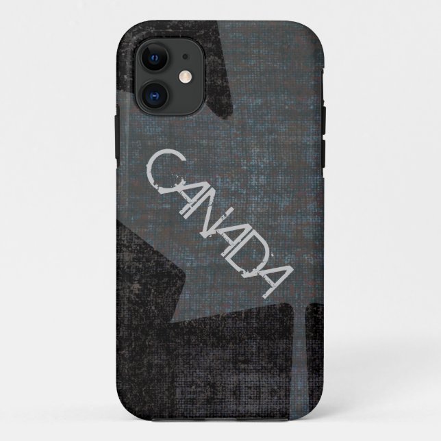 Cool grey on black canadian maple leaf case (Back)