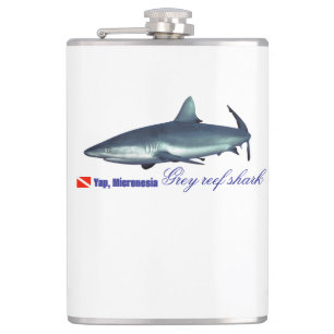 Cool Grey reef shark Hip Flask