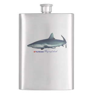 Cool Grey reef shark Hip Flask