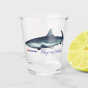 Cool Grey reef shark Shot Glass