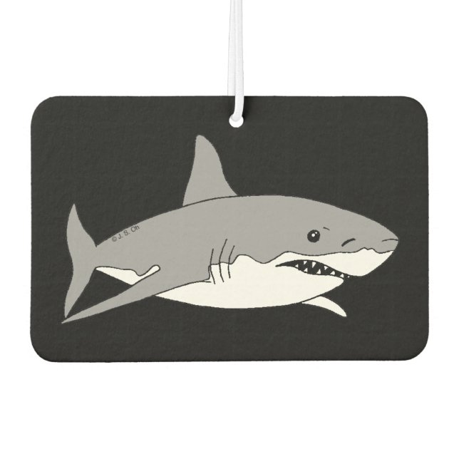 cool grey shark car air freshener (Front)