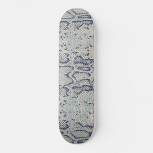 Cool Grey SnakeSkin Animal Print Skateboard