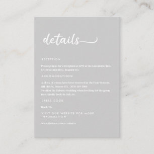 Cool Grey Trendy Script Enclosure Card