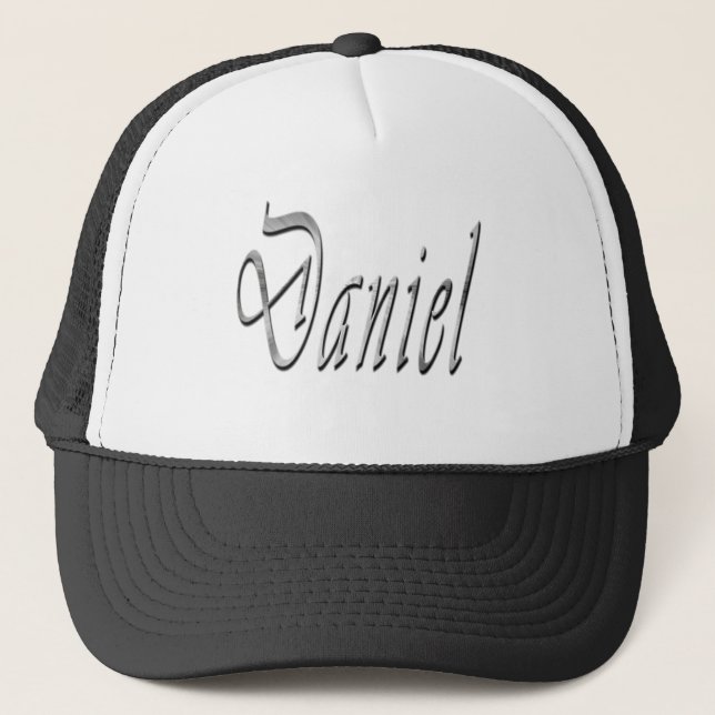 Cool Grey Two Toned Daniel Name, Trucker Hat (Front)
