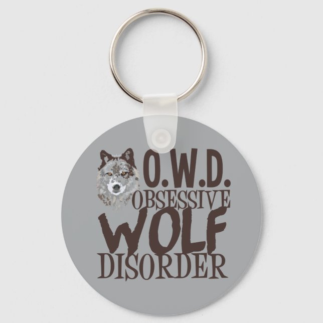 Cool Grey Wolf Key Ring (Front)
