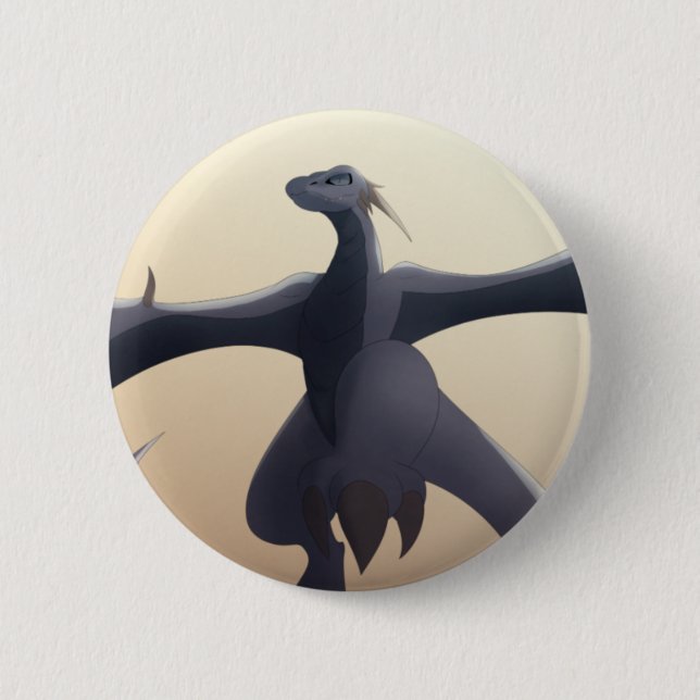 Cool Grey Wyvern 6 Cm Round Badge (Front)