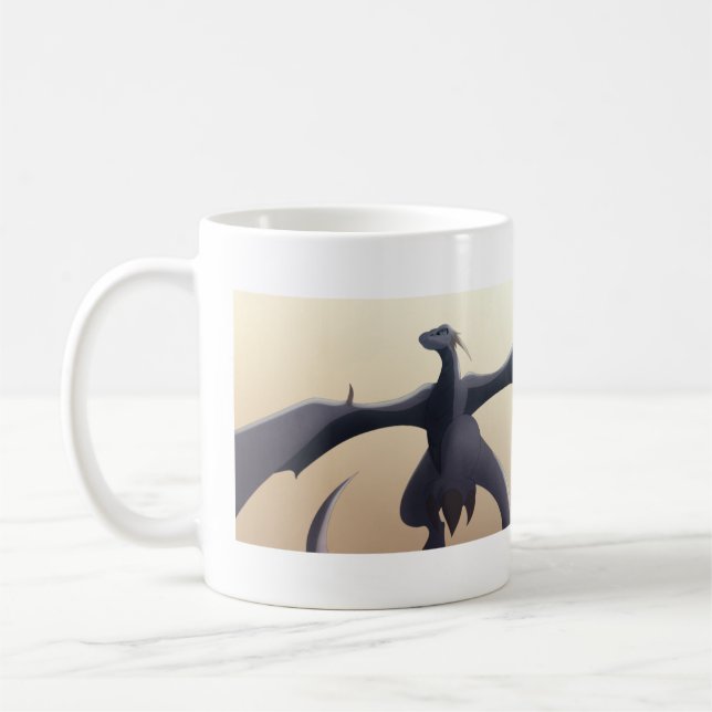 Cool Grey Wyvern Coffee Mug (Left)