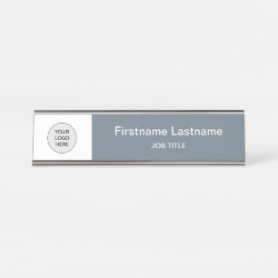 Cool Grey Your Logo Modern Desk Name Plate