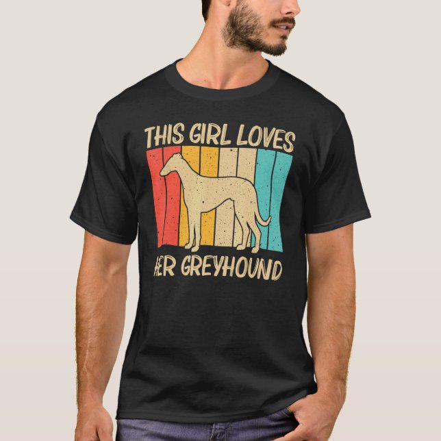 Cool Greyhound For Girls Mum Sighthound Pet Dog Br T-Shirt (Front)