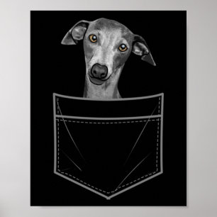 Cool greyhound for men women pocket italian dog poster